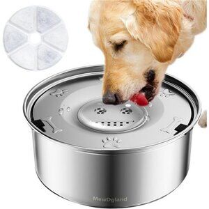 Dog Water Bowl, 3L Large no Spill Dog Bowls, Stainless Steel Bowl Dispenser